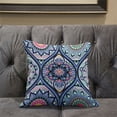 thumbnail image 4 of Bohemian Mandala Vector Indoor/Outdoor Pillow in Gray Blue Green Pink 28x28, 4 of 4