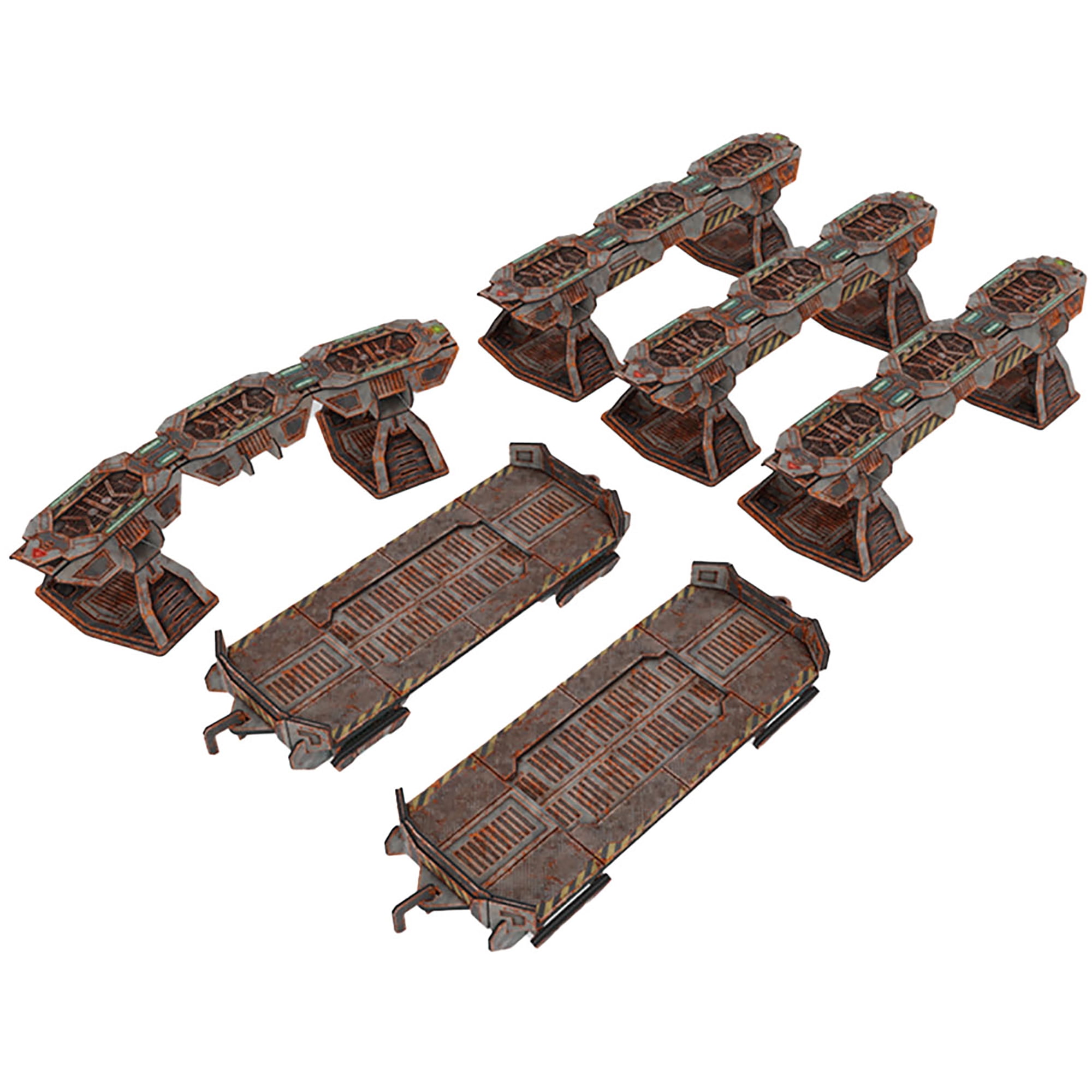 TinkerTurf Sci-Fi Terrain: MagLev Rail Add-On - Abandoned Theme
