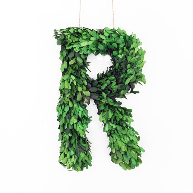 Modern Home Couronne Monogramme en Bois de Buis Préservé 12 Pouces - R
