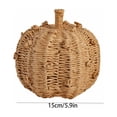 thumbnail image 3 of Yellow Hand Woven Pumpkin Decor, Handmade Fall Pumpkin Figurine, Halloween Thanksgiving Tabletop Ornament, Rustic Fabric Pumpkin Decoration for Shelf Mantel Home Party Autumn Decor Gift, 3 of 5