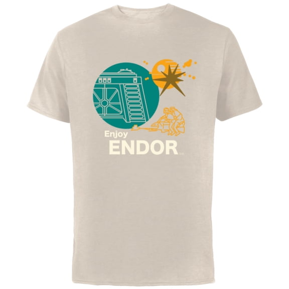 Star Wars Return of the Jedi Enjoy Endor - Short Sleeve Cotton T-Shirt for Adults - Customized-Natural