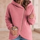 thumbnail image 2 of Chaquetas con Capucha y Cremallera para Mujer, Informales, Holgadas, de Forro Peludo y A , con Cremallera y Abrigos Rosa L, 2 of 3