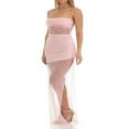 thumbnail image 3 of PENGXIANG Robe Longue à Paillettes pour Femmes Bretelles Spaghetti Été Bandage Dos Nu Maille Transparente Robe de Cocktail Fendue Noire S, 3 of 6