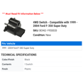 thumbnail image 2 of 4WD Switch - Compatible with 1999 - 2004 Ford F-350 Super Duty 2000 2001 2002 2003, 2 of 2
