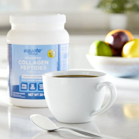 Equate Grass Fed Hydrolyzed Bovin Collagen Peptides Type 1 & 3 Dietary Supplement, Powder Form, Unflavored, 20 oz