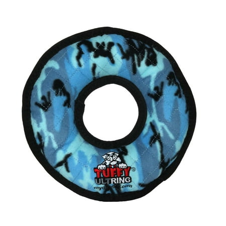 UPC: 0180181001048 | Tuffy Ultimate Ring Camo Blue  Durable Dog Toy