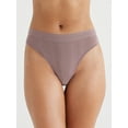 thumbnail image 2 of Joyspun Women's Ribbed Modal Thong Panties, 3-Pack, Sizes XS to 3XL, 2 of 3