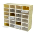 thumbnail image 4 of 24 Pack Shoe Boxes,Stackable Clear Shoe Boxes Flip Lid Shoe Boxes Boot Storage Organizer Shoe Cabinet & Shoe Cupboard for Homes, Cloakrooms for Storing Flats, Slippers, Casual Shoes (Avocado Green), 4 of 9