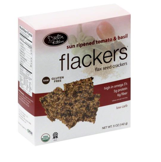 Doctor In The Kitchen Flackers Organic Flax Seed Crackers Tomato