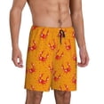 thumbnail image 2 of Balery Red Crab Pantalones cortos de pijama de punto de algodón para hombre con cinturilla y bolsillos-4X-Large, 2 of 6