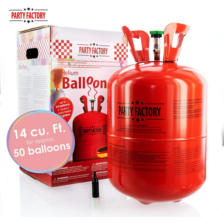 Party Factory Helium Tank for up to 30 Balloons incl. Latex Balloons,  Helium Cylinder 7 cu. ft. Gas with filling quantity for Balloons, Ideal for  Birthday Party, Wedding : Toys & Games 