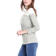 thumbnail image 3 of CamiseDe ManLarPaMujer bloque de colorrayas triple color simple Gris claro L, 3 of 7