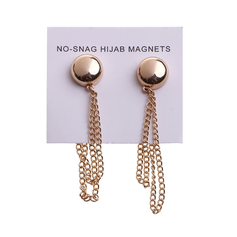 Glossy Surface No Snag Hijab Magnet Brooch Alloy Strong Magnetic Buttons  Round Scarf Shawl Dual-use Collar Clip Cufflinks N569