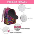 thumbnail image 2 of Rainbow Zebra Pattern Travel Backpack, Colorful Multicolor Zebra Print Daypack with Gradient Cartoon Design for Fashion Lovers, 2 of 5