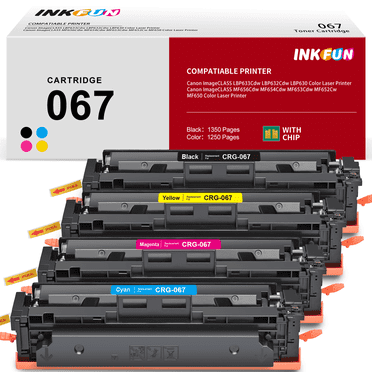 067 Toner Cartridge for Canon 067 067H CRG-067 Toner Cartridge 4 Pack for Canon ImageCLASS MF656Cdw MF654Cdw MF653Cdw MF652Cw MF650 LBP633Cdw LBP632Cdw LBP630 Printer (Black Cyan Magenta Yellow)