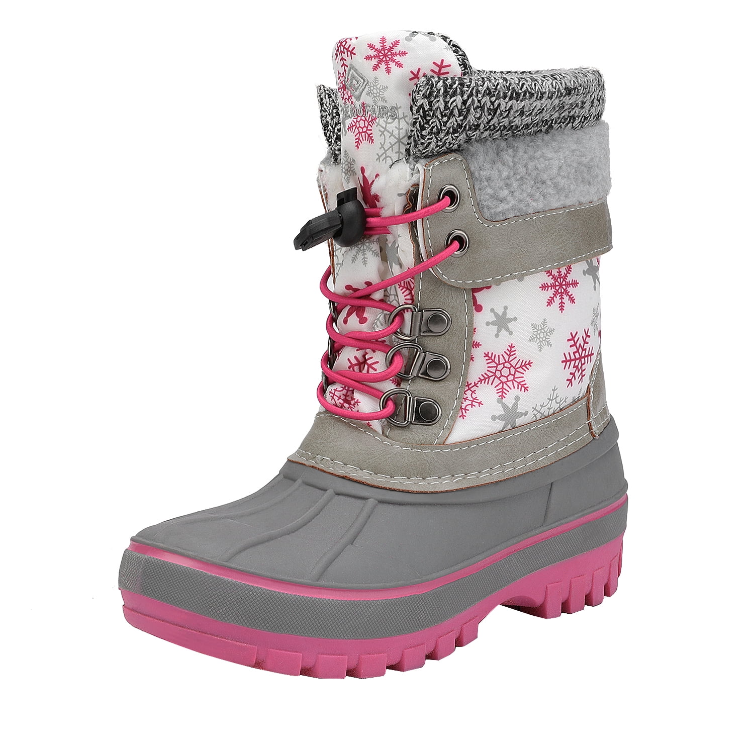 Boys Girls Toddlers Youth Snow Boots Mid Calf Faux Fur Lined Warm Ski Boots 