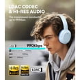 thumbnail image 5 of Restored Edifier W820NB Plus Hybrid Active Noise Cancelling Headphones - LDAC Codec - Hi-Res Audio - Fast Charge - Over Ear Bluetooth V5.2 Headphones for Travel, Flight, Train, and Commute- Blue (Refurbished), 5 of 9