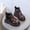 Black, variant on Strawberry Print White Chelsea Boots Kids Girls Non-Slip Water Resistant Ankle Booties Side Zipper,Size 26