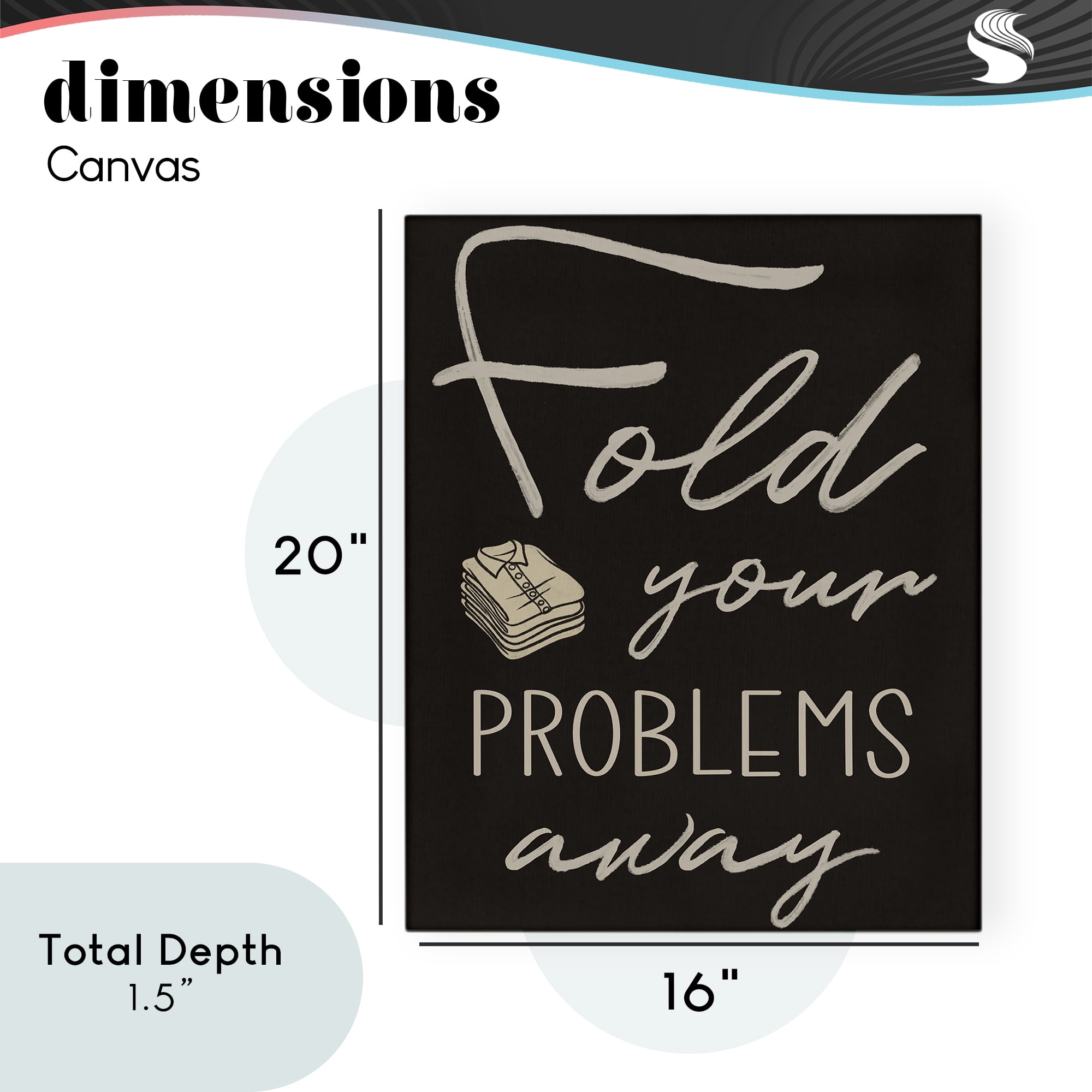 Fold Your Problems Away Canvas Wall Art, design by Marcus Prime