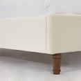 thumbnail image 4 of Miniyam King Size Platform Bed Frame with 54" High Wingback Headboard, Tufted & Nailhead Trim, Beige, 4 of 7