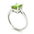 thumbnail image 2 of Solitaire Engagement Ring for Women - 2ct Natural Peridot in 18K White Gold Promise Ring, 2 of 6