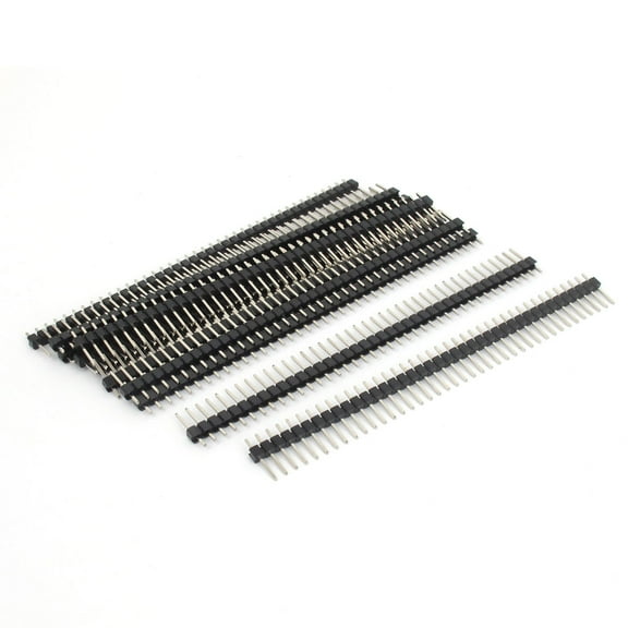 Unique Bargains 11Pcs Straight 40-pin 2.54mm Male Pin Header for Breadboard 1x40 Single Row