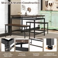 thumbnail image 4 of Songqin Kitchen Table Chairs Set of 3 - Dining Table Set for 4 with 2 Benches, Metal Frame, Space-Saving Dinette Table Set for 4, Small Places Breakfast Nook Table Set, Kitchen Table Set, Brown, 4 of 9