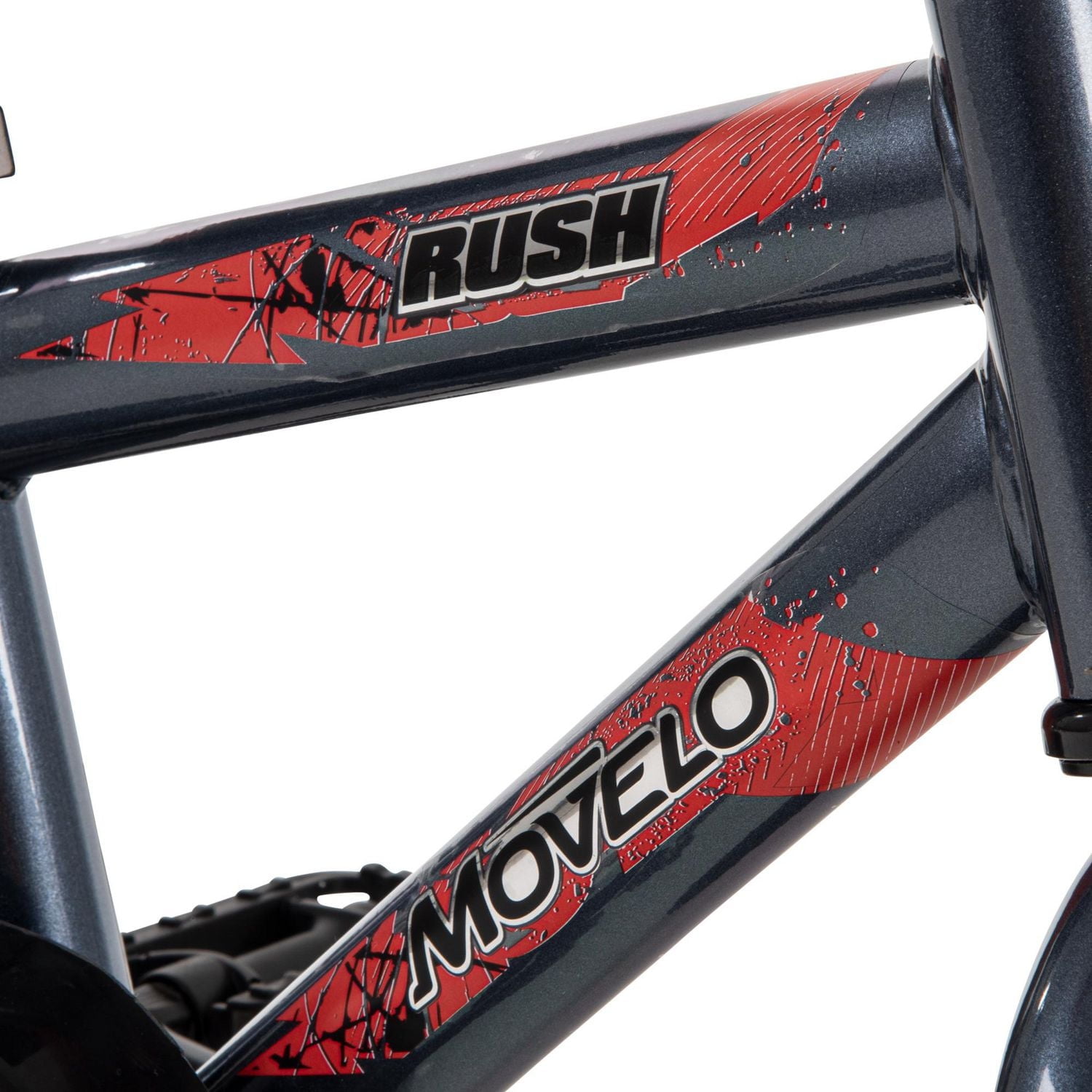 Movelo Rush 12-inch Bike for Boys, Grey/Red, Ages 3-5