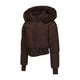 thumbnail image 3 of Parkas de manga larga para mujer, chaqueta de color liso con agujero para el pulgar, parkas de manga larga con capucha y cremallera corta, parte superior de poliéster para mujer, 3 of 8