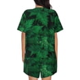 thumbnail image 3 of Naloa Green Leave Fern Women's Short-Sleeved Pajama Set, Loungewear, Summer pajamas, Breathable Cozy - XX-Large, 3 of 9