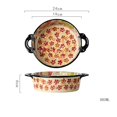 thumbnail image 2 of 880ML Round Double Ear Vintage Baking Pan Multifunctional Oven Casserole Ceramic Baking Pan, 2 of 4