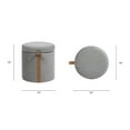 thumbnail image 5 of 14" Round Storage With Upholstered Top - Gray Version Leather Detail In, 5 of 6