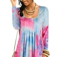 thumbnail image 3 of DYMADE Women Tie Dyed Loose Long Sleeve Casual Dress, 3 of 4