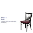 thumbnail image 5 of BizChair 2 Pack Black Vertical Back Metal Restaurant Chair - Burgundy Vinyl Seat, 5 of 9