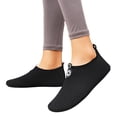 thumbnail image 2 of CIENVNSTG Unisex Honeycomb Textured Decorative Buckle Barefoot Water Shoes Quick‑Dry Non‑Slip Translucent Sole Aqua Socks Slip‑On Breathable Footwear for Beach Swim Surf Black 38, 2 of 8