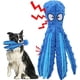 thumbnail image 1 of Juguete de peluche para perro (azul), chirriante, sin pulpo, con papel arrugado, para limpiar los dientes de perros medianos., 1 of 5