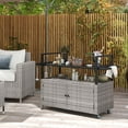 thumbnail image 1 of Costway Outdoor Bar Cart with Tempered Glass Top Storage Cabinet & 8 Hooks for Porch Gray, 1 of 10