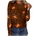 thumbnail image 2 of Ichuanyi liquidación de la moda mujer casualidad casual halloween halloween impreso cuello redondo de camiseta suelta blusa blusa ICHUANYI WER202308210360, 2 of 5