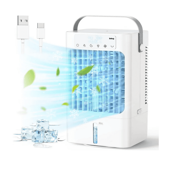 Aire Acondicionado Portatil Enfriador De Airecon Pantalla Belug, Blanco