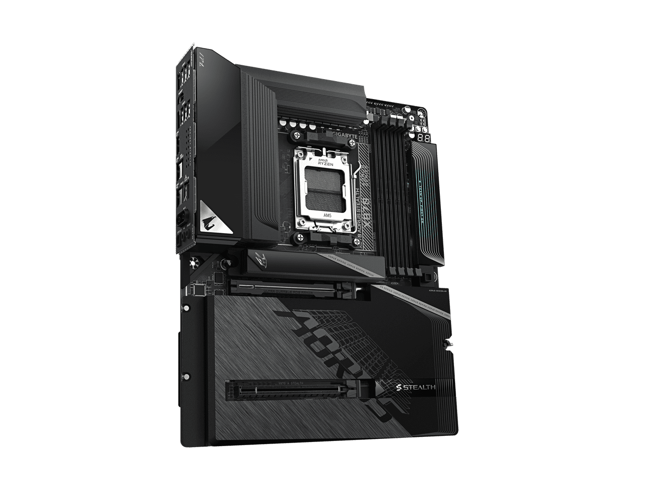 GIGABYTE X870 AORUS STEALTH AMD AM5 ATX Motherboard, Supports AMD Ryzen 9000/8000/7000 Series, DDR5, 16+2+2 Power Phase, 4x M.2, PCIe 5.0, USB4, WIFI7, 5 GbE, PCIe EZ-Latch Plus, 5-Year Warranty