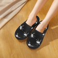 thumbnail image 4 of Slippers for Women, white spider doodle black Womens Slippers Fuzzy Winter House Shoes, Soft Anti-Skid Slippers Indoor and Outdoor, 4 of 7