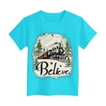 thumbnail image 4 of Ulanda Christmas Tree Shirts Toddler Boys Girls Christmas Tshirts Xmas Short Sleeve Graphic Tees Holiday Tops (Light Blue, 9-10 Years), 4 of 6