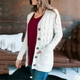 thumbnail image 4 of gakvbuo Chunky Cable Knit Cardigan For Womens Plus Size Boyfriend Oversized Cardigan Sweaters Oversized Long Sleeve Fuzzy Button Down Open Front Knit Sweaters Outwear, 4 of 9