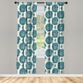 thumbnail image 4 of Ambesonne Oriental Window Curtains, Lilies in Paisley Pattern, Each 28" W x 95" L, Dark Teal Ivory, 4 of 4