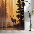 thumbnail image 3 of Shower Curtains for Bathroom-36"x72",Deer Pine Trees Golden Light Waterproof Bath Curtain Grommet Shower Curtain Set with Hooks, 3 of 9