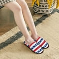 thumbnail image 5 of House Slippers for Women Men - American Patriotic Stars And Stripes Lightweight House Shoes Fuzzy Slippers, Soft Slip-On Cozy House Slippers for Woman Indoor Outdoor, 5 of 7