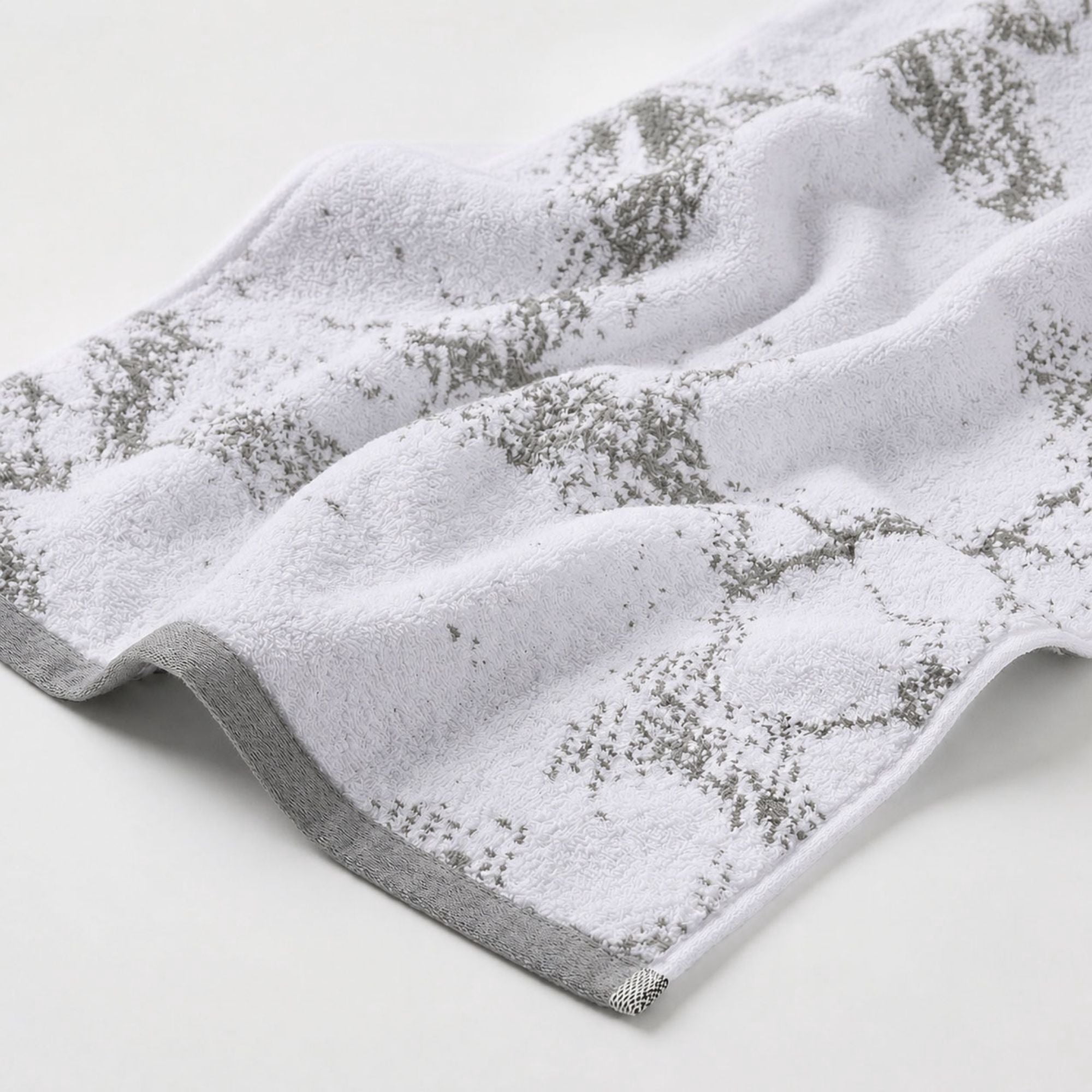 Superior Marble and Solid Jacquard Oversized Cotton Bath Sheets, 2-Pack, Grey