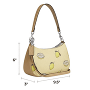 Coach Women's Teri Shoulder Bag, Signature Canvas, Lemon Print, Sv/Garden Glade Multi