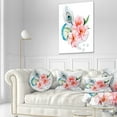 thumbnail image 3 of Designart Flowers and Peacock Feather - Floral Throw Pillow - 12x20, 3 of 5