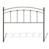 Sanford Metal Headboard Panel with Castings and Round Finial Posts, Matte Black Finish, King